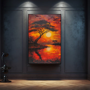 African Sunset Acrylic Painting